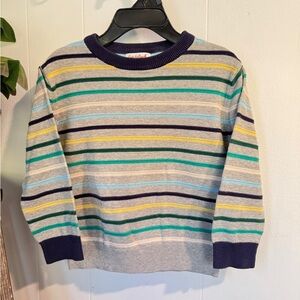 🌈 Striped Cotton Sweater | Size 3T 🧶💙💛💚